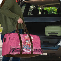 Hawaii Mele Kalikimaka Travel Bag Funny Santa with Tribal Tattoos Kakau Pink Color LT03 - Polynesian Pride