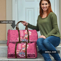Hawaii Mele Kalikimaka Travel Bag Funny Santa with Tribal Tattoos Kakau Pink Color LT03 - Polynesian Pride