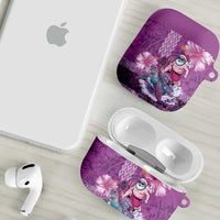 Hawaii Mele Kalikimaka AirPods Case Funny Santa with Tribal Tattoos Kakau Purple Color LT03 - Polynesian Pride