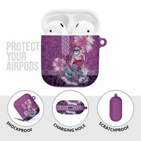 Hawaii Mele Kalikimaka AirPods Case Funny Santa with Tribal Tattoos Kakau Purple Color LT03 - Polynesian Pride