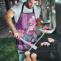 Hawaii Mele Kalikimaka Apron Funny Santa with Tribal Tattoos Kakau Purple Color LT03 - Polynesian Pride