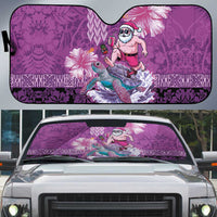 Hawaii Mele Kalikimaka Auto Sun Shade Funny Santa with Tribal Tattoos Kakau Purple Color LT03 Purple - Polynesian Pride