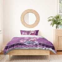 Hawaii Mele Kalikimaka Bedding Set Funny Santa with Tribal Tattoos Kakau Purple Color LT03 - Polynesian Pride