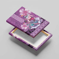 Hawaii Mele Kalikimaka Canvas Wall Art Funny Santa with Tribal Tattoos Kakau Purple Color LT03 - Polynesian Pride