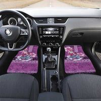 Hawaii Mele Kalikimaka Car Mats Funny Santa with Tribal Tattoos Kakau Purple Color LT03 Set 2pcs - Front Purple - Polynesian Pride