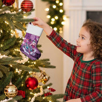 Hawaii Mele Kalikimaka Christmas Stocking Funny Santa with Tribal Tattoos Kakau Purple Color LT03 - Polynesian Pride