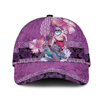 Hawaii Mele Kalikimaka Classic Cap Funny Santa with Tribal Tattoos Kakau Purple Color LT03 Universal Fit Purple - Polynesian Pride
