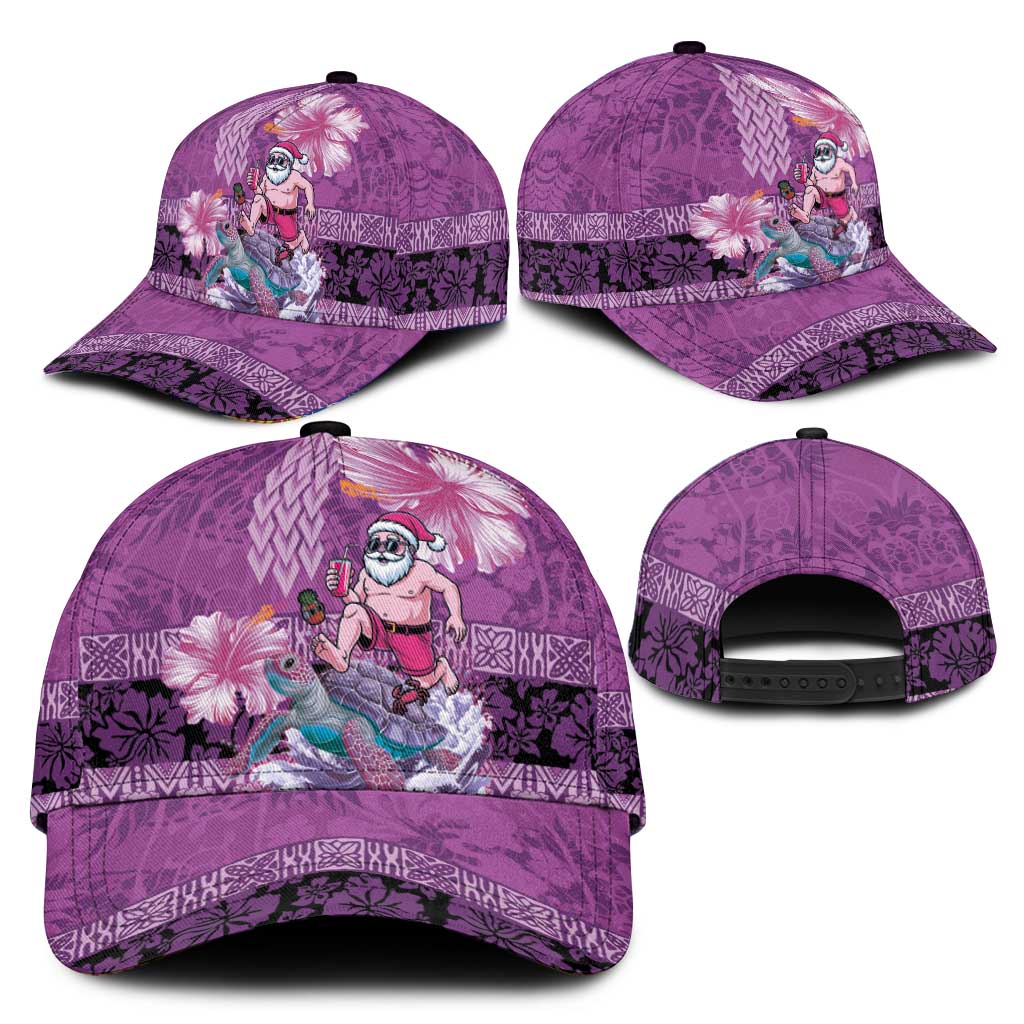 Hawaii Mele Kalikimaka Classic Cap Funny Santa with Tribal Tattoos Kakau Purple Color LT03 - Polynesian Pride