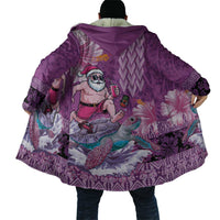 Hawaii Mele Kalikimaka Cloak Funny Santa with Tribal Tattoos Kakau Purple Color LT03 - Polynesian Pride
