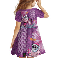 Hawaii Mele Kalikimaka Family Matching Off Shoulder Maxi Dress and Hawaiian Shirt Funny Santa with Tribal Tattoos Kakau Purple Color LT03 - Polynesian Pride