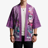 Hawaii Mele Kalikimaka Kimono Funny Santa with Tribal Tattoos Kakau Purple Color LT03 - Polynesian Pride