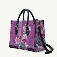 Hawaii Mele Kalikimaka Leather Bag Funny Santa with Tribal Tattoos Kakau Purple Color LT03 Purple - Polynesian Pride