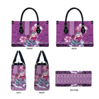 Hawaii Mele Kalikimaka Leather Bag Funny Santa with Tribal Tattoos Kakau Purple Color LT03 - Polynesian Pride