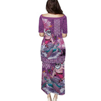 Hawaii Mele Kalikimaka Puletasi Funny Santa with Tribal Tattoos Kakau Purple Color LT03 - Polynesian Pride