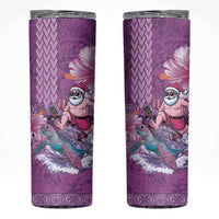 Hawaii Mele Kalikimaka Skinny Tumbler Funny Santa with Tribal Tattoos Kakau Purple Color LT03 Purple - Polynesian Pride