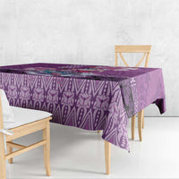 Hawaii Mele Kalikimaka Tablecloth Funny Santa with Tribal Tattoos Kakau Purple Color LT03 - Polynesian Pride