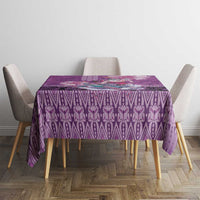 Hawaii Mele Kalikimaka Tablecloth Funny Santa with Tribal Tattoos Kakau Purple Color LT03 - Polynesian Pride