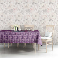 Hawaii Mele Kalikimaka Tablecloth Funny Santa with Tribal Tattoos Kakau Purple Color LT03 - Polynesian Pride