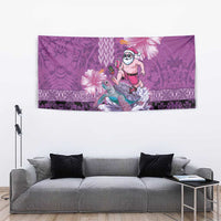 Hawaii Mele Kalikimaka Tapestry Funny Santa with Tribal Tattoos Kakau Purple Color LT03 - Polynesian Pride