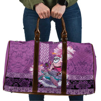 Hawaii Mele Kalikimaka Travel Bag Funny Santa with Tribal Tattoos Kakau Purple Color LT03 Purple - Polynesian Pride