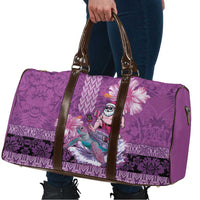 Hawaii Mele Kalikimaka Travel Bag Funny Santa with Tribal Tattoos Kakau Purple Color LT03 - Polynesian Pride