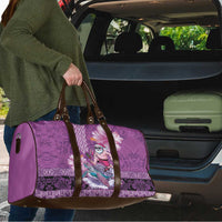 Hawaii Mele Kalikimaka Travel Bag Funny Santa with Tribal Tattoos Kakau Purple Color LT03 - Polynesian Pride