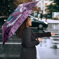 Hawaii Mele Kalikimaka Umbrella Funny Santa with Tribal Tattoos Kakau Purple Color LT03 - Polynesian Pride