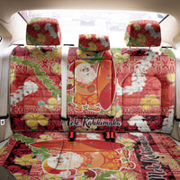 Hawaii Santa Mele Kalikimaka Back Car Seat Cover Tropical Puakenikeni Lei with Polynesian Tribal Pattern LT03 - Polynesian Pride