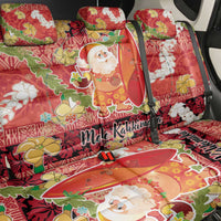 Hawaii Santa Mele Kalikimaka Back Car Seat Cover Tropical Puakenikeni Lei with Polynesian Tribal Pattern LT03 - Polynesian Pride