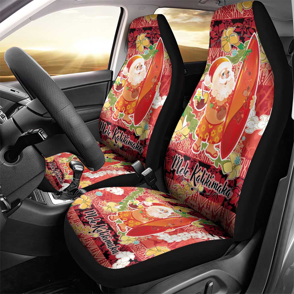 Hawaii Santa Mele Kalikimaka Car Seat Cover Tropical Puakenikeni Lei with Polynesian Tribal Pattern LT03 - Polynesian Pride