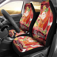 Hawaii Santa Mele Kalikimaka Car Seat Cover Tropical Puakenikeni Lei with Polynesian Tribal Pattern LT03 - Polynesian Pride
