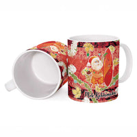 Hawaii Santa Mele Kalikimaka Ceramic Mug Tropical Puakenikeni Lei with Polynesian Tribal Pattern LT03 - Polynesian Pride