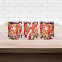 Hawaii Santa Mele Kalikimaka Ceramic Mug Tropical Puakenikeni Lei with Polynesian Tribal Pattern LT03 - Polynesian Pride
