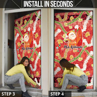 Hawaii Santa Mele Kalikimaka Door Cover Tropical Puakenikeni Lei with Polynesian Tribal Pattern LT03 - Polynesian Pride