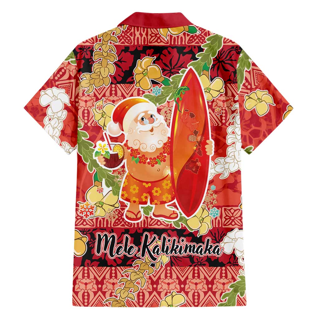 Hawaii Santa Mele Kalikimaka Family Matching Off Shoulder Maxi Dress and Hawaiian Shirt Tropical Puakenikeni Lei with Polynesian Tribal Pattern LT03 - Polynesian Pride