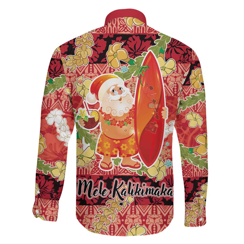 Hawaii Santa Mele Kalikimaka Family Matching Summer Maxi Dress and Hawaiian Shirt Tropical Puakenikeni Lei with Polynesian Tribal Pattern LT03 - Polynesian Pride