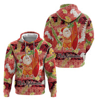Hawaii Santa Mele Kalikimaka Hoodie Tropical Puakenikeni Lei with Polynesian Tribal Pattern LT03 - Polynesian Pride