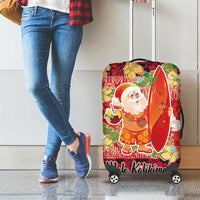 Hawaii Santa Mele Kalikimaka Luggage Cover Tropical Puakenikeni Lei with Polynesian Tribal Pattern LT03 - Polynesian Pride