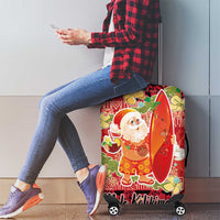 Hawaii Santa Mele Kalikimaka Luggage Cover Tropical Puakenikeni Lei with Polynesian Tribal Pattern LT03 - Polynesian Pride