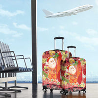 Hawaii Santa Mele Kalikimaka Luggage Cover Tropical Puakenikeni Lei with Polynesian Tribal Pattern LT03 - Polynesian Pride