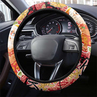 Hawaii Santa Mele Kalikimaka Steering Wheel Cover Tropical Puakenikeni Lei with Polynesian Tribal Pattern LT03 - Polynesian Pride