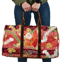 Hawaii Santa Mele Kalikimaka Travel Bag Tropical Puakenikeni Lei with Polynesian Tribal Pattern LT03 Red - Polynesian Pride