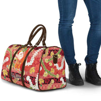 Hawaii Santa Mele Kalikimaka Travel Bag Tropical Puakenikeni Lei with Polynesian Tribal Pattern LT03 - Polynesian Pride