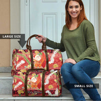 Hawaii Santa Mele Kalikimaka Travel Bag Tropical Puakenikeni Lei with Polynesian Tribal Pattern LT03 - Polynesian Pride