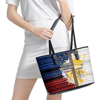 Hawaii Lutheran High School Leather Tote Bag Kakau Pattern Splash Style LT03 - Polynesian Pride