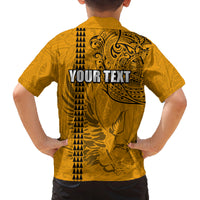 Nanakuli High and Intermediate School Family Matching Off Shoulder Short Dress and Hawaiian Shirt Tribal Kakau Pattern LT03 - Polynesian Pride