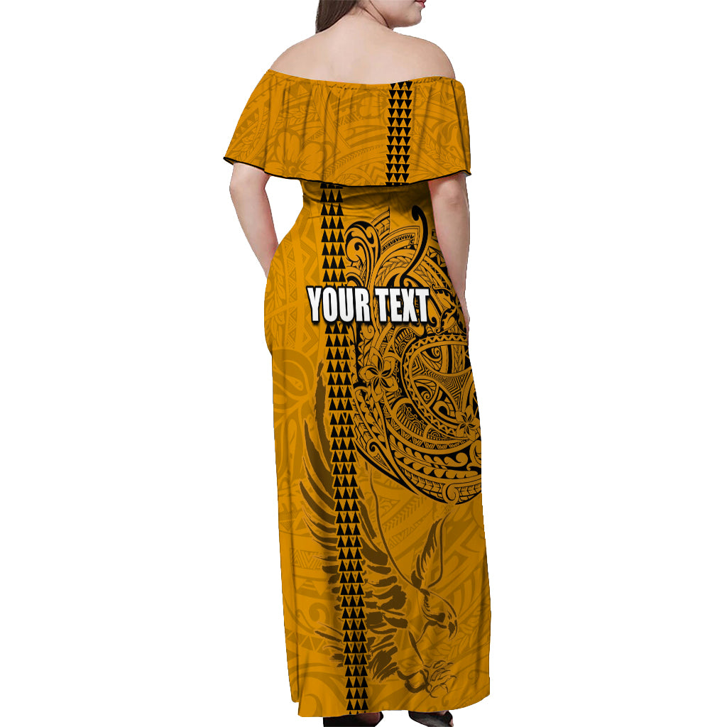 Nanakuli High and Intermediate School Off Shoulder Maxi Dress Tribal Kakau Pattern LT03 - Polynesian Pride