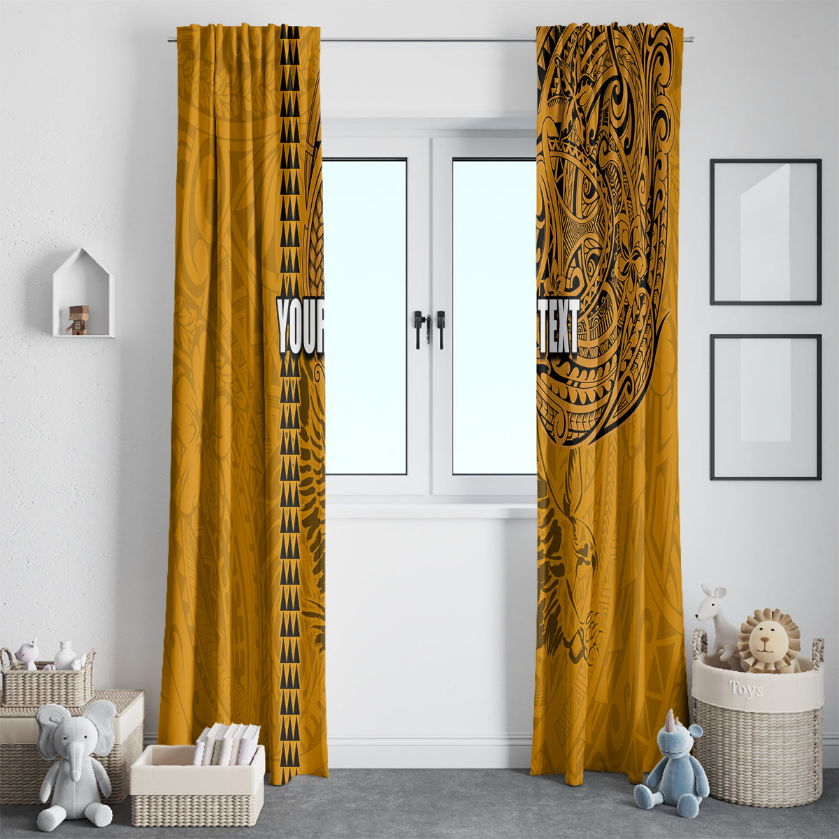 Nanakuli High and Intermediate School Window Curtain Tribal Kakau Pattern LT03 - Polynesian Pride