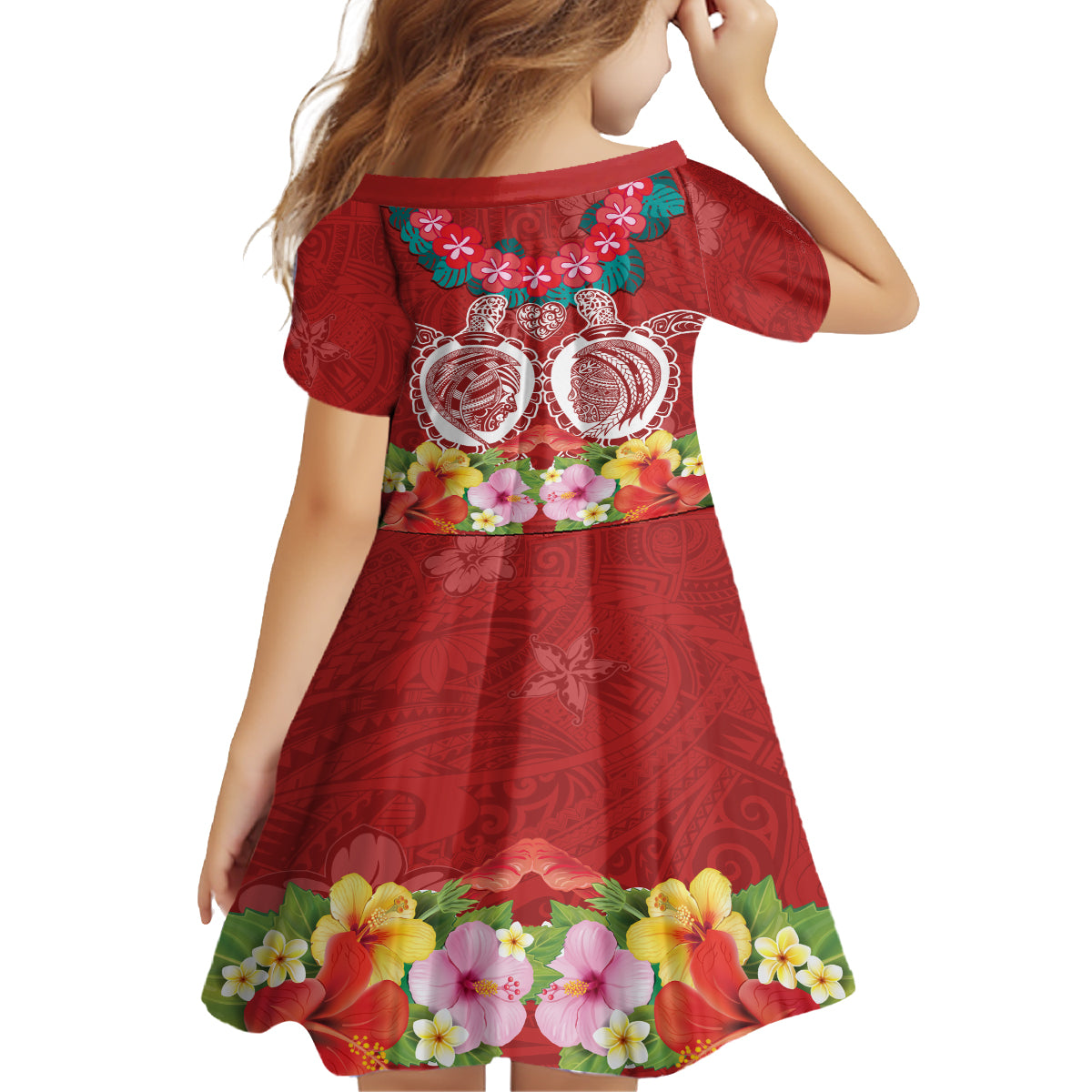 Polynesian Valentine Day Family Matching Off Shoulder Maxi Dress and Hawaiian Shirt Love Couple Turtle Maori Hibiscus Red Style LT03 - Polynesian Pride