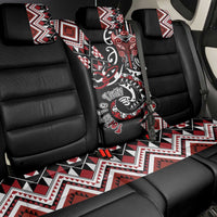 Aotearoa Toitu Te Tiriti-Honour the Treaty Back Car Seat Cover Maori Taniwha Haka with Taniko and Tukutuku LT03 - Polynesian Pride